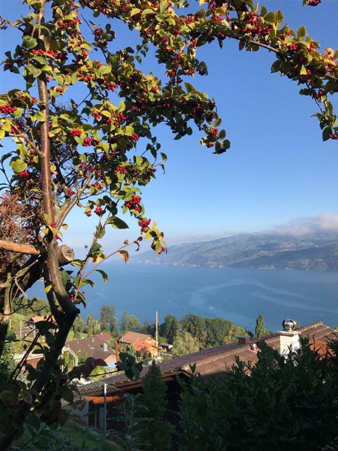 Traumhaftes Chalet Mit Seesicht Krattigen エクステリア 写真